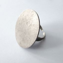 Seraglio Plain Circle Pewter Adjustable Ring